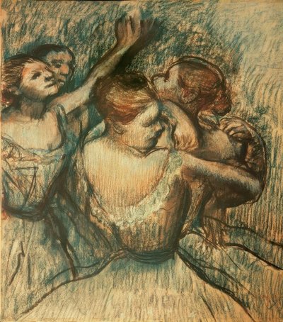 Cuatro bailarinas en medio cuerpo de Edgar Degas