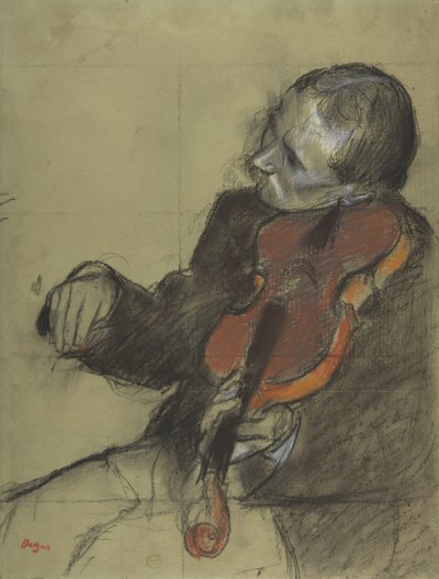 Violinista, Estudio para La lección de danza, 1878-79 de Edgar Degas