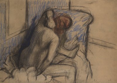 Mujer secándose el cabello, c.1902 de Edgar Degas