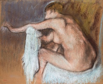 Mujer secándose el brazo, c.1884 de Edgar Degas