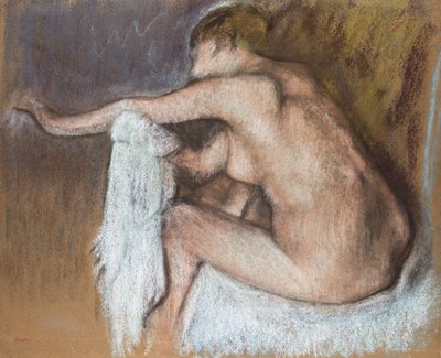 Mujer secándose el brazo, c.1884 de Edgar Degas