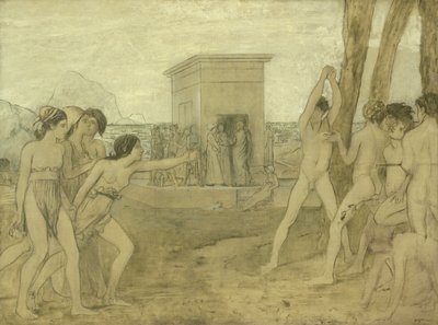 Jóvenes espartanas desafiando a los chicos, c.1860 de Edgar Degas