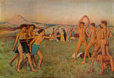 Jóvenes espartanos ejercitándose, c1860, 1932 de Edgar Degas