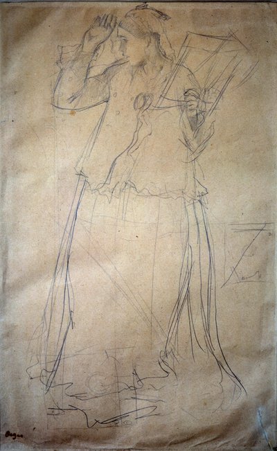 Joven mujer cantando en la mina de plomo de Edgar Degas