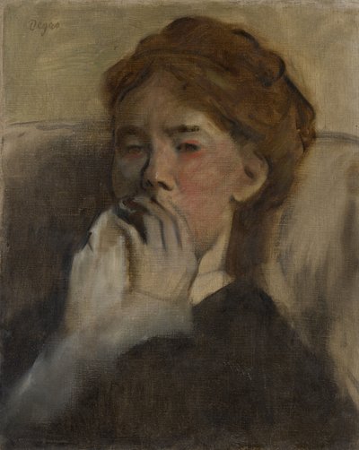 Joven con la Mano sobre la Boca, ca. 1875 de Edgar Degas