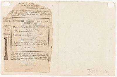 Envío al editor de un concurso de periódico, 1917 de Edgar Fryer