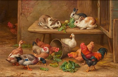 Un hallazgo afortunado (óleo sobre lienzo) de Edgar Hunt