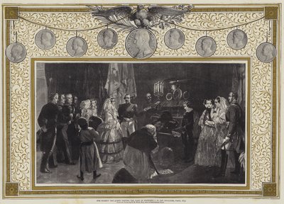 Su Majestad la Reina visitando la tumba de Napoleón I en los Inválidos, París de Edgar Melville (after) Ward