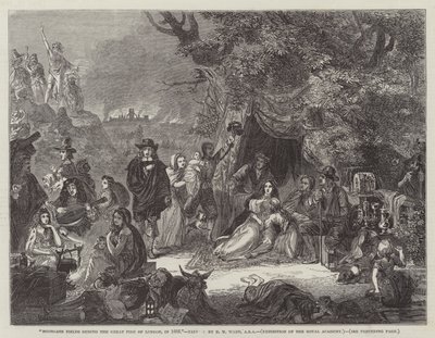 Campos de Highgate durante el Gran Incendio de Londres, en 1666 de Edgar Melville Ward