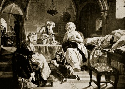 Luis XVI y su familia en el Templo, ilustración de 