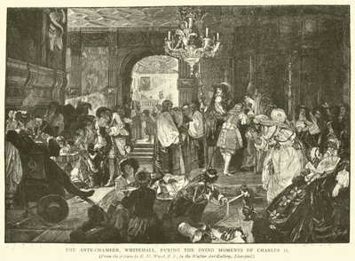 La antecámara, Whitehall, durante los últimos momentos de Carlos II de Edgar Melville Ward