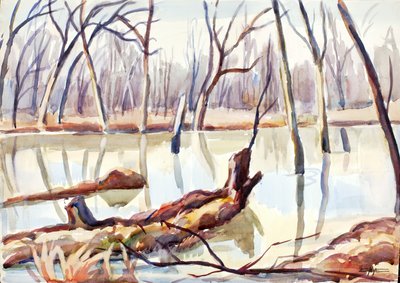 Rock Creek, invierno, ca. 1920-1929 de Edgar Nye