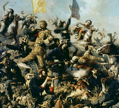Batalla de Little Bighorn, 25 de junio de 1876 (detalle) de Edgar Samuel Paxson