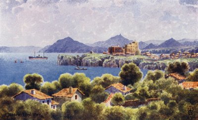 Norte de España: Castro Urdiales, La costa de Bilbao (litografía en color) de Edgar T. A. Wigram