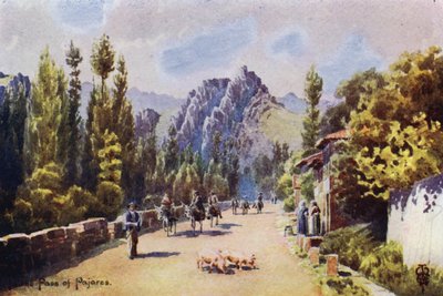 Norte de España: En el puerto de Pajares, cerca de Pola de Gordon (litografía en color) de Edgar T. A. Wigram