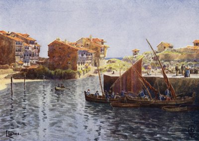 Norte de España: Llanes, El Puerto (litografía en color) de Edgar T. A. Wigram