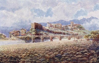 Norte de España: San Vicente de la Barquera (litografía en color) de Edgar T. A. Wigram