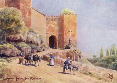 Norte de España: Segovia, Arco San Esteban (litografía en color) de Edgar T. A. Wigram