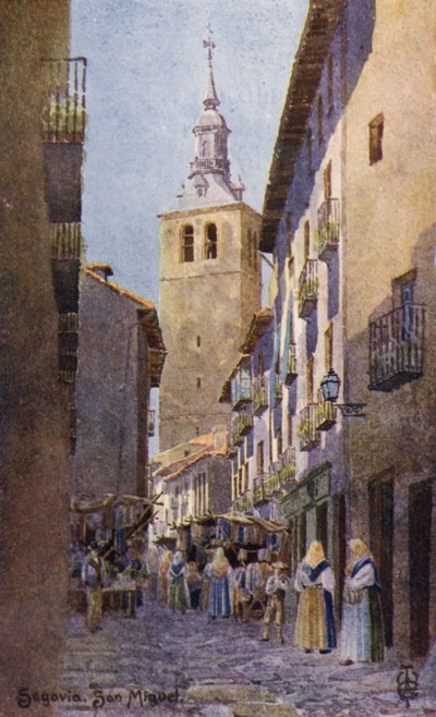 Norte de España: Segovia, Iglesia de San Miguel (litografía en color) de Edgar T. A. Wigram