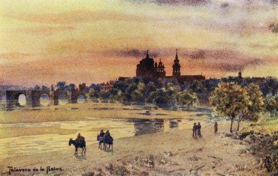 Norte de España: Talavera de la Reina, Desde las orillas del Tajo (litografía en color) de Edgar T. A. Wigram
