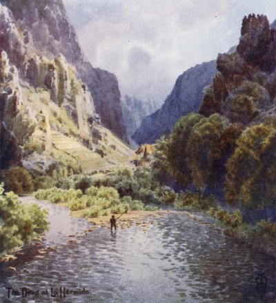 Norte de España: El desfiladero de la Deva, La Hermida (litografía en color) de Edgar T. A. Wigram