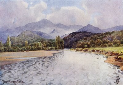 Norte de España: El Valle del Sella, por debajo de Arriondas (litografía en color) de Edgar T. A. Wigram