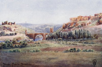 Norte de España: Toledo, Puente de Alcántara, desde la carretera de Illescas (litografía en color) de Edgar T. A. Wigram