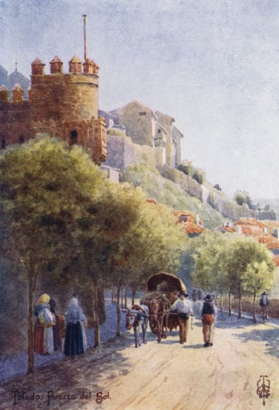 Norte de España: Toledo, Puerta del Sol (litografía en color) de Edgar T. A. Wigram