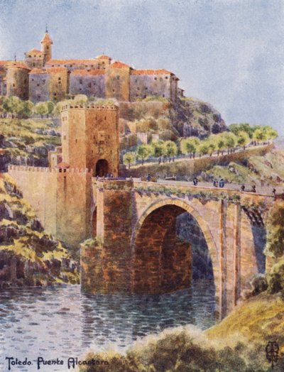 Norte de España: Toledo, El Puente de Alcántara (litografía en color) de Edgar T. A. Wigram