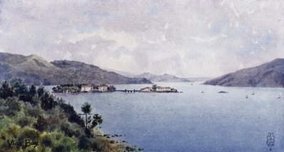 Norte de España: Bahía de Vigo, El puerto interior, mirando hacia el mar (litografía en color) de Edgar T. A. Wigram