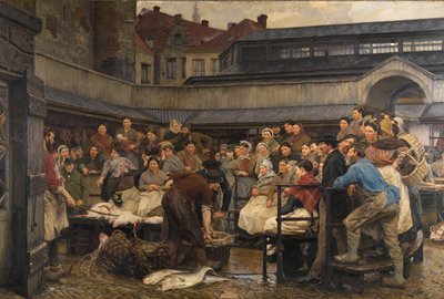 La antigua lonja de Amberes en 1882 (óleo sobre lienzo) de Edgard Farasyn