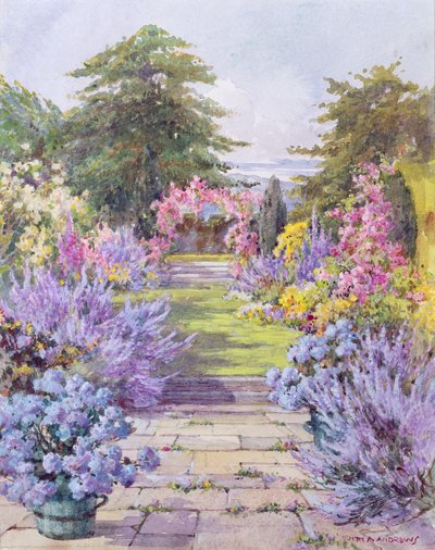 El camino de losas en un jardín de verano de Edith Alice Andrews