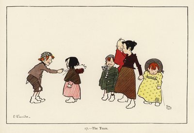 La burla (litografía en color) de Edith Farmiloe