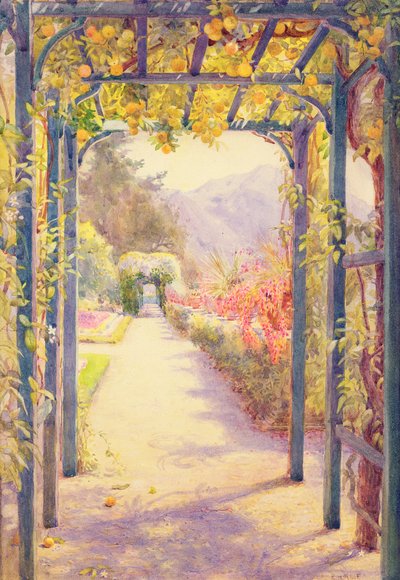 Una pérgola italiana (acuarela sobre papel) de Edith Helena Adie