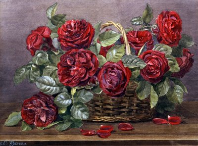 Rosas rojas. Pintura de Edith Isabel Barrow (fallecida en 1930) Colección privada. de Edith Isabel Barrow