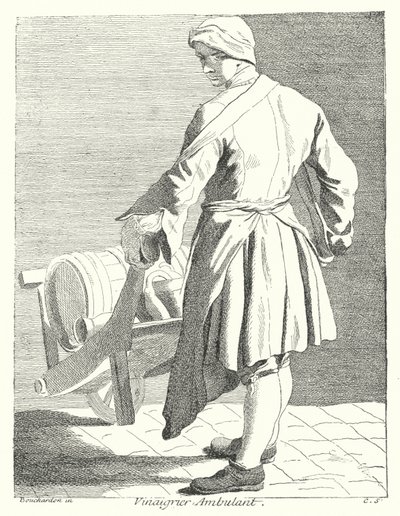 Vendedor ambulante de vinagre (grabado) de Edmé (after) Bouchardon