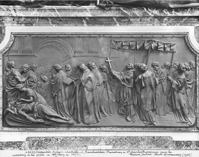 Procesión de San Carlos Borromeo para curar Milán de la peste en 1576 de Edmé Bouchardon