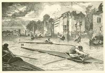 Carrera de remo en el Támesis en Chelsea de Edmond (after) Morin