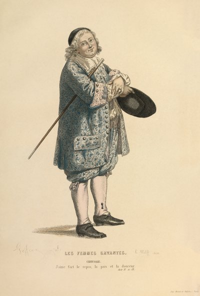 Traje para el papel de Crisálida, hacia 1868 (grabado) de Edmond Aime Florentin Geffroy