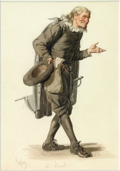 Retrato de Monsieur Loyal, c.1870 (acuarela) de Edmond Aime Florentin Geffroy