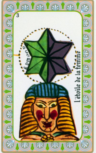 tarot del mago Belline dibujado por Edmond Billaudot c. 1845 y entregado a la clarividente Belline para su reedición: carta de la estrella de la mujer de Edmond Billaudot