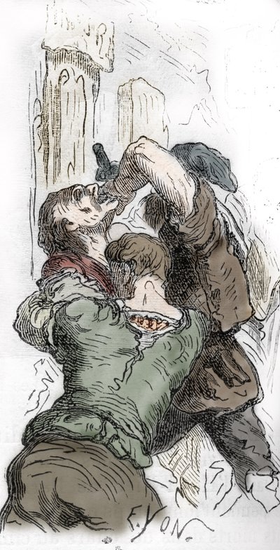 Peste Negra: matanza de judíos, 1348, ilustración de "Histoire-populaire-de-France" por Charles Lahure, 1866 de Edmond Charles Yon