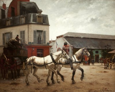 Una parada de coche en la Place de Passy de Edmond Georges Grandjean