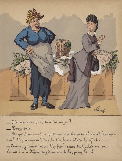 Conversación en un puesto de pescadería de Edmond Lavrate