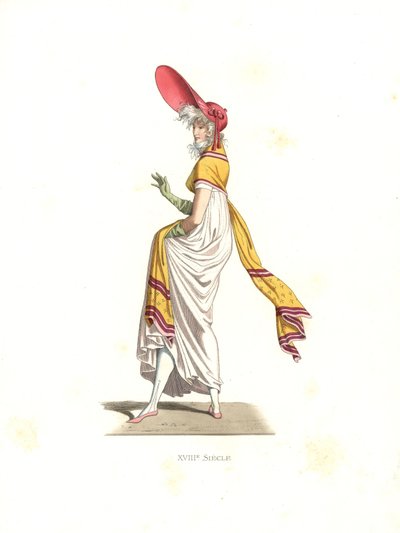 Mujer a la moda Merveilleuse, Francia de Edmond Lechevallier Chevignard