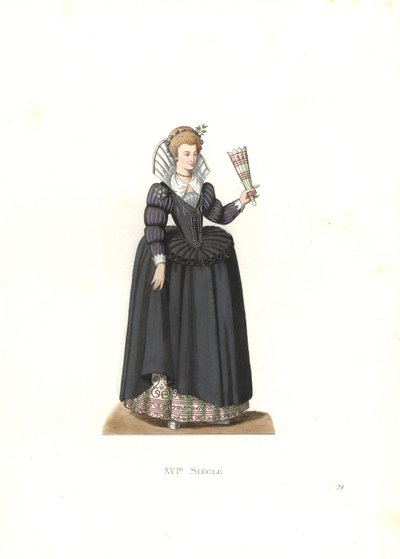 Mujer francesa del reinado del Rey Enrique III de Edmond Lechevallier Chevignard