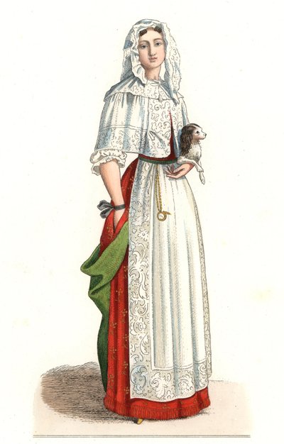 Mujer francesa en vestido de mañana de Edmond Lechevallier Chevignard