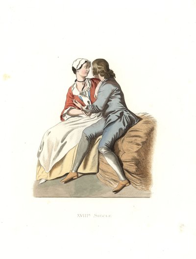Jóvenes aldeanos, Francia de Edmond Lechevallier Chevignard