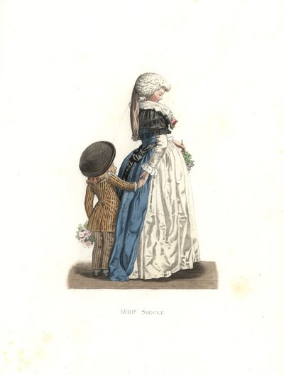 Joven mujer y niño pequeño, Francia de Edmond Lechevallier Chevignard
