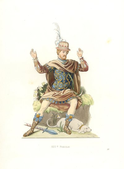 Caballero francés en traje antiguo de Edmond Lechevallier Chevignard